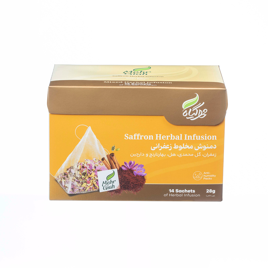 دمنوش مخلوط زعفرانی مهرگیاه خریدو قیمت دمنوش مخلوط زعفرانی مهرگیاه