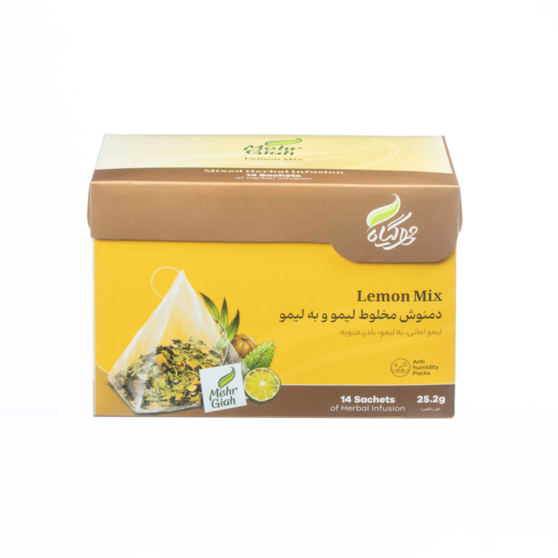 خرید و قیمت دمنوش مخلوط لیمو و به لیمو تی بگ مهرگیاه