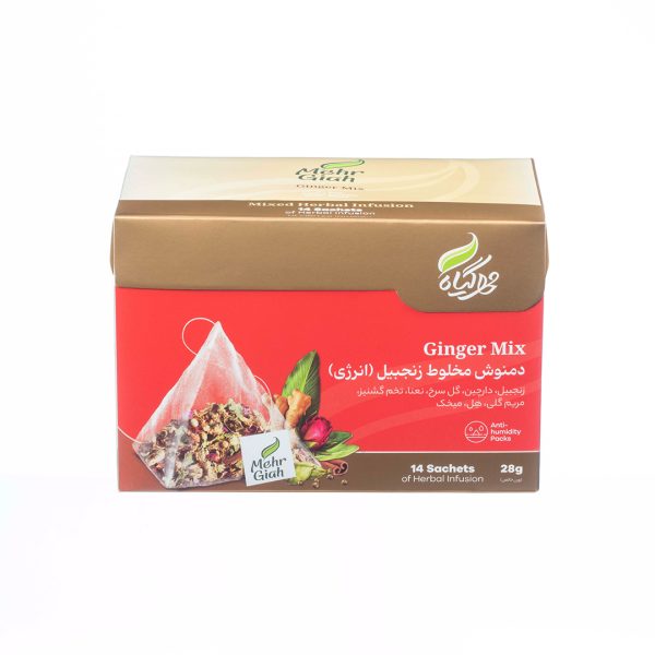 خرید دمنوش مخلوط زنجبیل (انرژی) تی بگ مهرگیاه